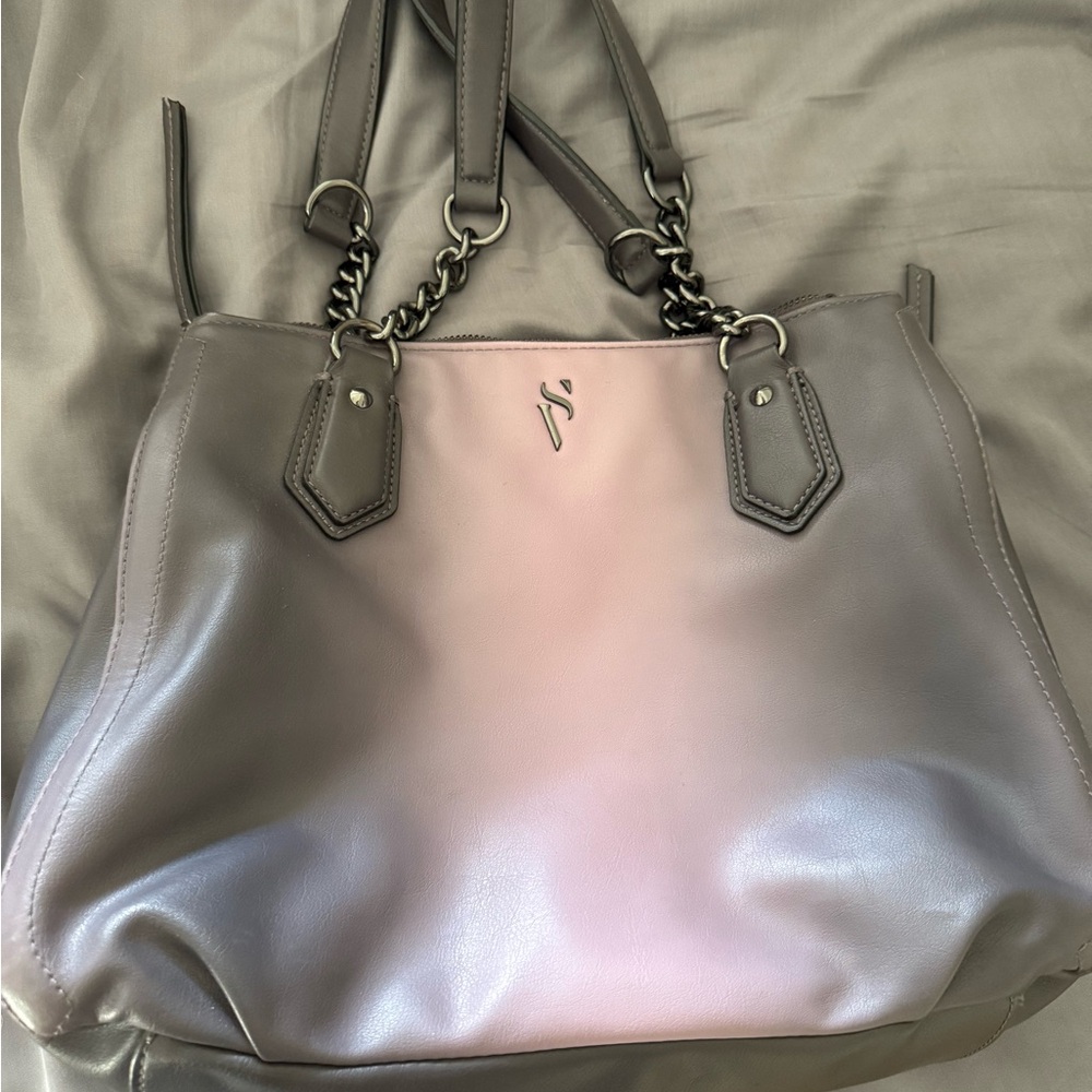 Simply Vera Elegant Gray and Pink Women's Handbag